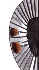 Makeup brushes in a circular holder