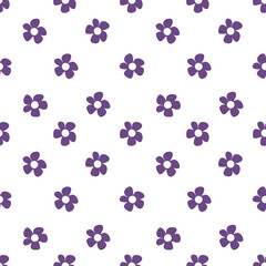 Simple seamless floral pattern with lilac flowers 