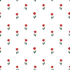  simple floral pattern with red flowers 