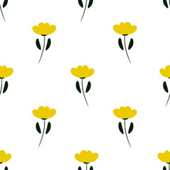 seamless pattern with yellow flowers 