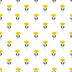 seamless floral pattern with yellow flowers 
