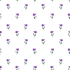 seamless pattern with lilac flowers 