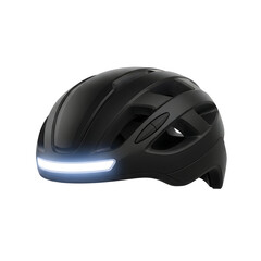 Fototapeta premium Black Bicycle Helmet With Integrated Front Light
