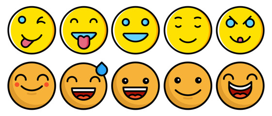 Emoticon set sketch engraving vector illustration. T-shirt apparel print design. Scratch board style imitation