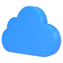 Obraz premium Three-dimensional blue cloud icon design element rendering on transparent background