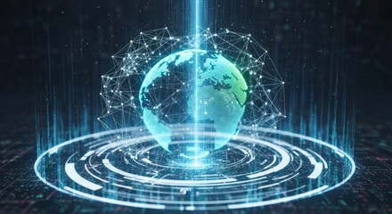 Digital Earth Globe Futuristic Technology Network Connections Concept
