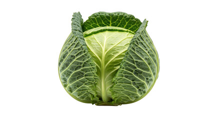 Fototapeta premium Fresh green cabbage isolated on transparent background