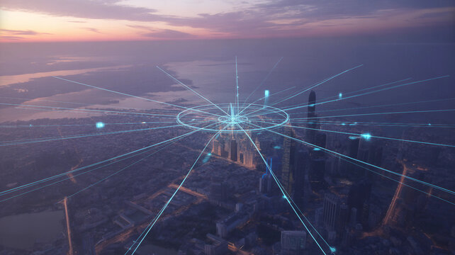 Smart City Energy Grid Hologram