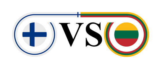 concept between finland vs lithuania. vector illustration isolated on white background