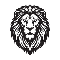 Fototapeta premium Wild roaring lion king head logo