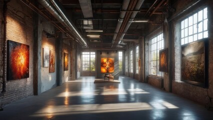 Industrial gallery interior
