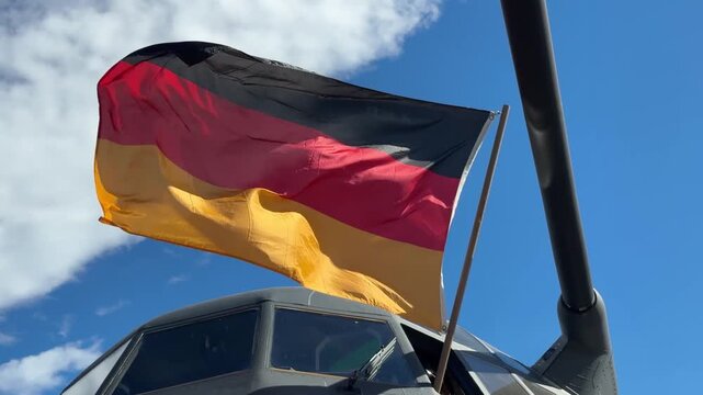 German flag flying in the wind