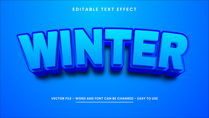 Winter editable text effect  3d editable text style
