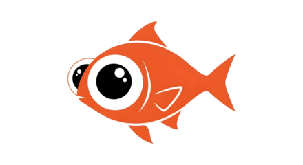 Cute cartoon orange fish with large, expressive eyes.