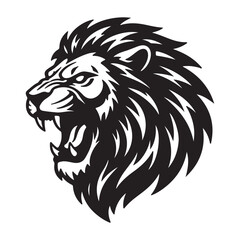 Roaring Lion Head Silhouette