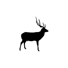 Simple, elegant silhouette of a deer, ideal for logos, branding, and nature-themed designs.