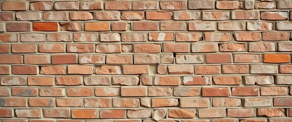 Obraz premium Weathered brick wall texture, showing age and decay, brown brick, old brick