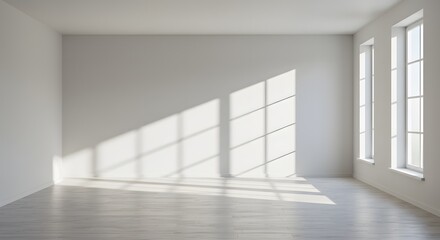 Empty Room with Natural Light and Shadow Play