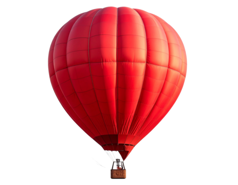 Bright Scarlet Hot-Air Balloon – Floating Adventure Travel Icon PNG