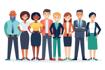 Obraz premium Diverse group of professionals smiling together in a modern office setting