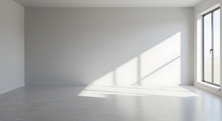 Obraz premium Minimalist Empty Room with Natural Light and Window View
