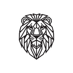 Geometric Lion Head Illustration