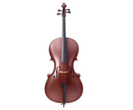Acoustic cello isolated on transparent background, a stringed musical instrument with four strings, played with a bow, commonly used in classical music and orchestras - Powered by Adobe