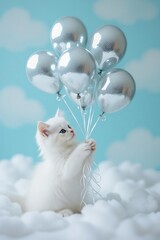 cat and balloon