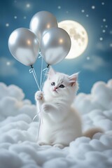 cat and balloon