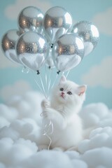 cat and balloon
