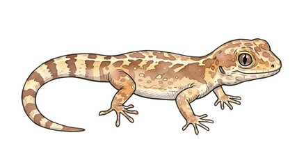Fototapeta premium Watercolor Illustration of a Gecko Lizard