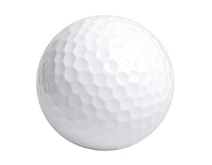 A close-up view of a textured white ball showcasing its dimples and smooth against a plain background.