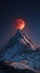 moon eclipse and mountain