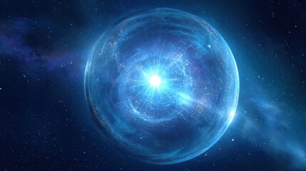 Fototapeta premium glowing sphere cosmic energy burst