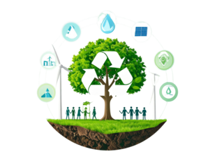 Firefly_palm tree on transparent background. Floral background. png - Firefly_Earth Day graphic with a transparent background, featuring symbols of nature and sust  (2)