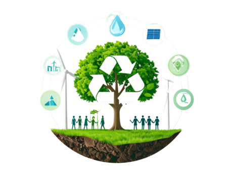 Firefly_palm tree on transparent background. Floral background. png - Firefly_Earth Day graphic with a transparent background, featuring symbols of nature and sust (2) - Powered by Adobe