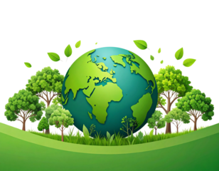 Firefly_palm tree on transparent background. Floral background. png - Firefly_-Eco-Care- Hand holding green grass and cityscape, symbolizing environment preservati