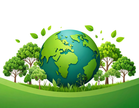 Firefly_palm tree on transparent background. Floral background. png - Firefly_-Eco-Care- Hand holding green grass and cityscape, symbolizing environment preservati