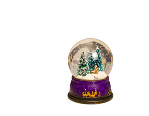 Firefly_Colorful playground structure with dual slides - Firefly_Elegant collection of purple-themed snow globes