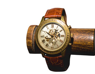 Colorful playground structureElegant gold and brown leather wris