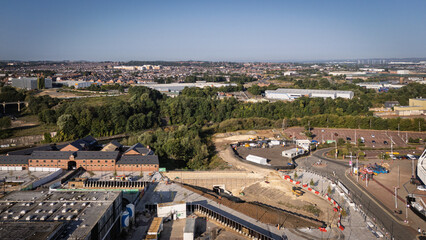 Obraz premium Aerial view of Sunderland city centre