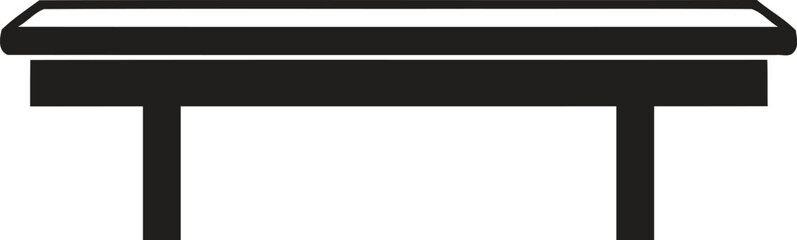 Fototapeta premium Simple black silhouette of a modern rectangular bench with four legs