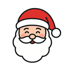 Santa Claus Face Christmas Icon Illustration