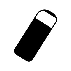 Black eraser for removing pencil marks and other writing, illustration