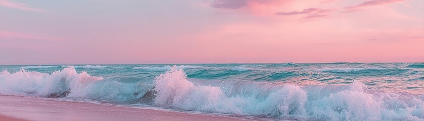 Waves Crash Onto Shore at Myrtle Beach Sunset