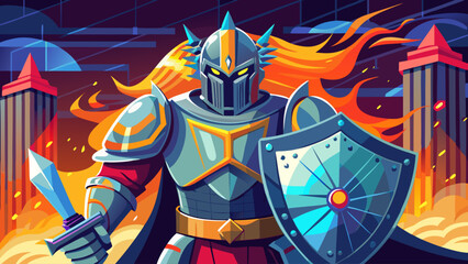 cyber-knight-in-armor-holding-a-firewall-shield-