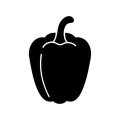 Silhouette of a bell pepper, simple vector illustration for design or template