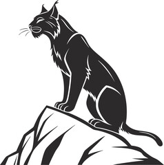 coyote silhouette, black and white, high contrast, lineart, howling, desert landscape, minimal background, digital art