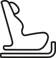 Simple line drawing of a car seat icon