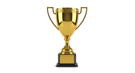 Golden Trophy Achievement, Success, Victory - Transparent Overlay for Design